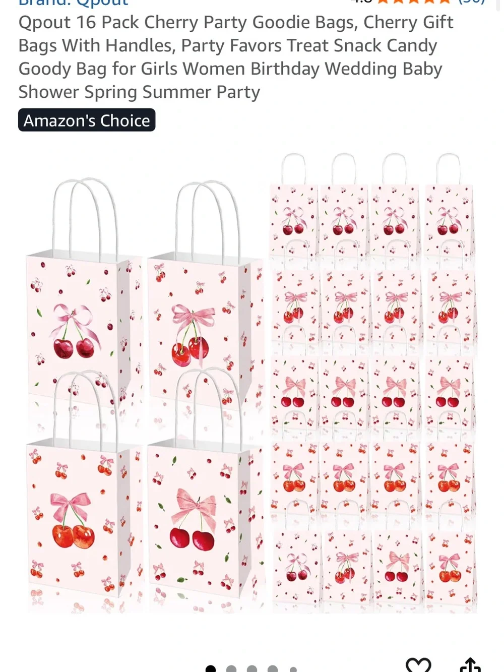 Cherry Print Party Goodie Bags